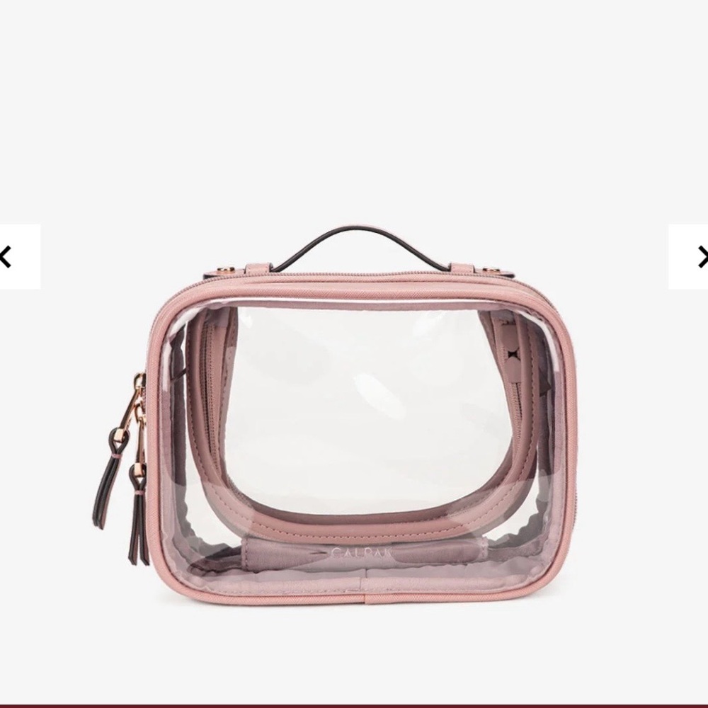 NWT Calpak Mauve Clear Small Cosmetic Bag